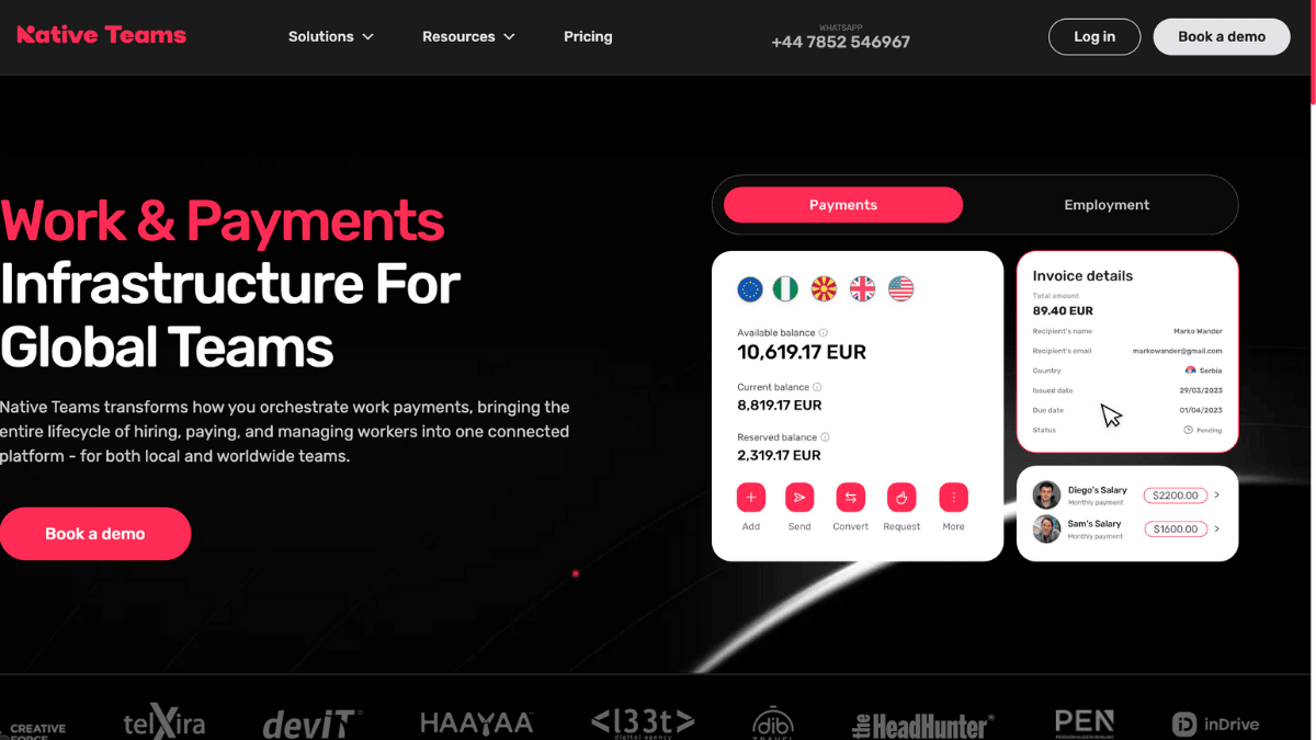 native teams homepage