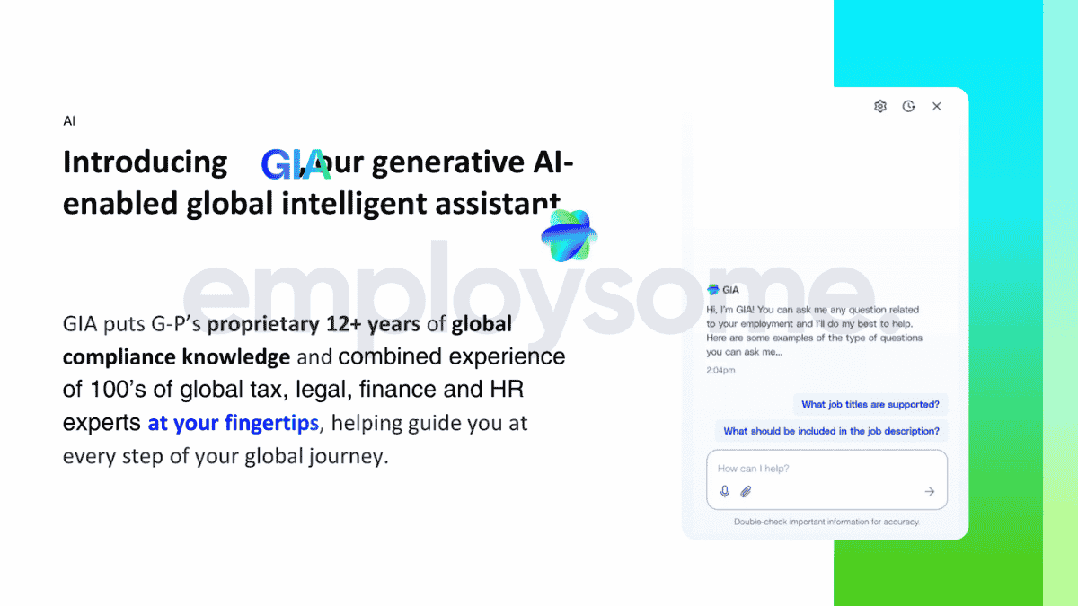 Overview of G-P's AI solution called GIA