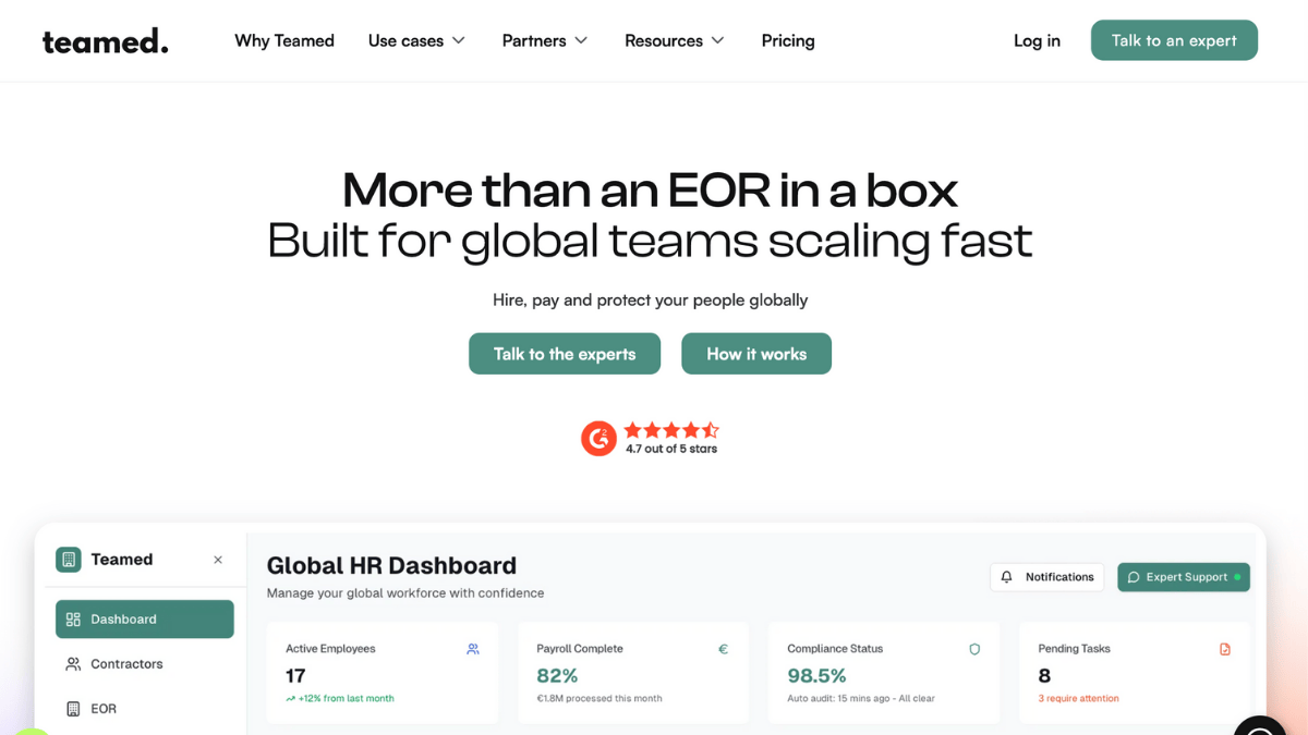 teamed homepage design