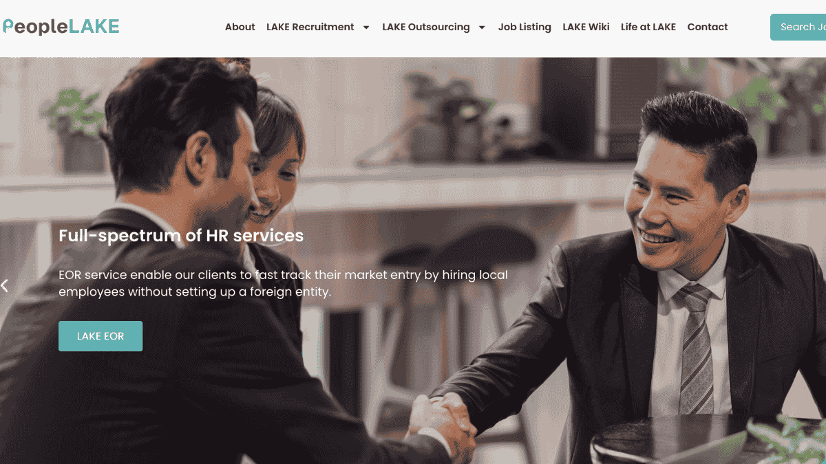 homepage of people lake screenshot to evaluate eor services