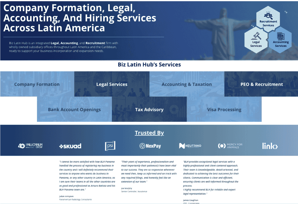 overview key services of Biz Latam
