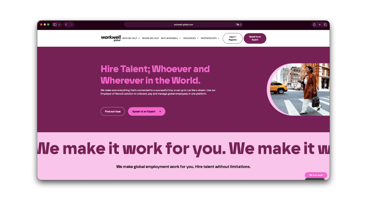 WorkWell Global Website Screenshot