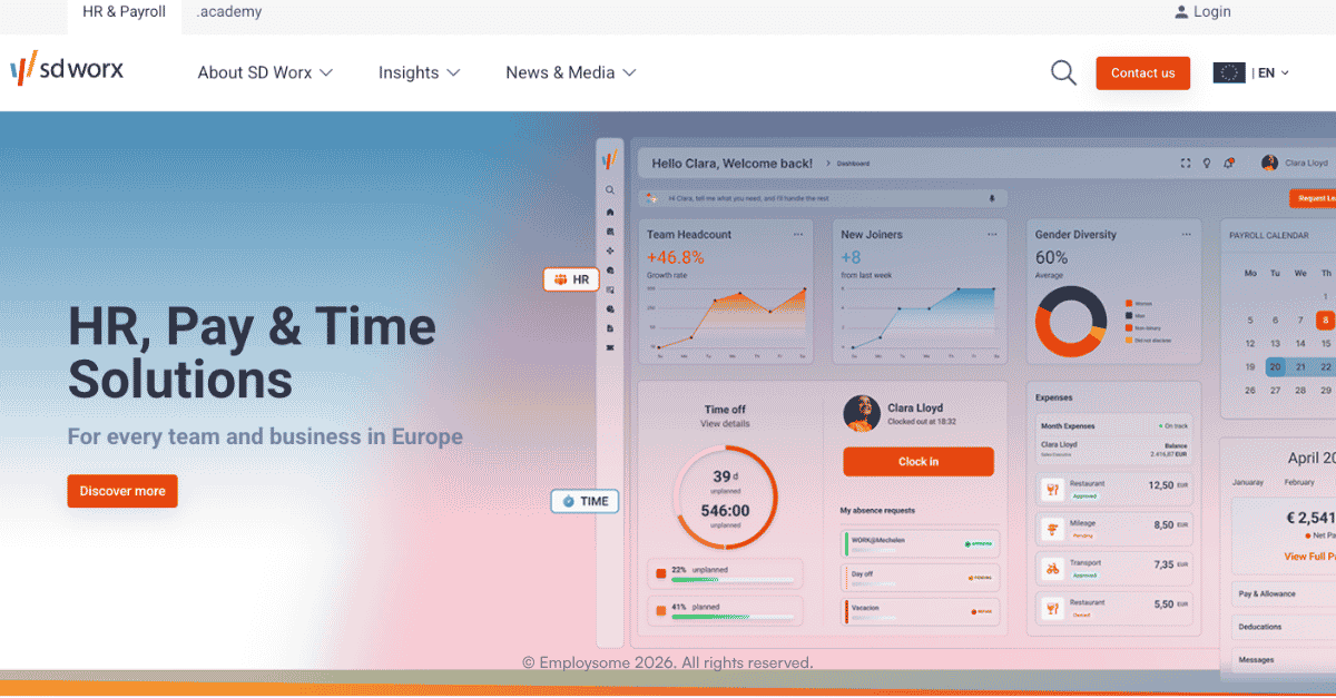 SD Worx company website deisgn
